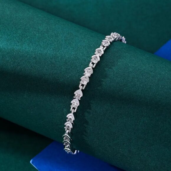 925 Sterling Silver 7" Womens 2ct Diamond Tennis Bracelet Ladies New Jewelry - Picture 3 of 5